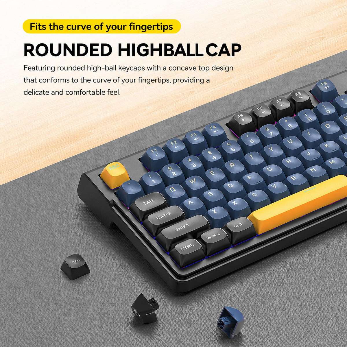 T-WOLF TF300 Rechargeable Wireless Keyboard and Mouse Combo 2.4G/Bluetooth Dual Mode 98-Key Compact