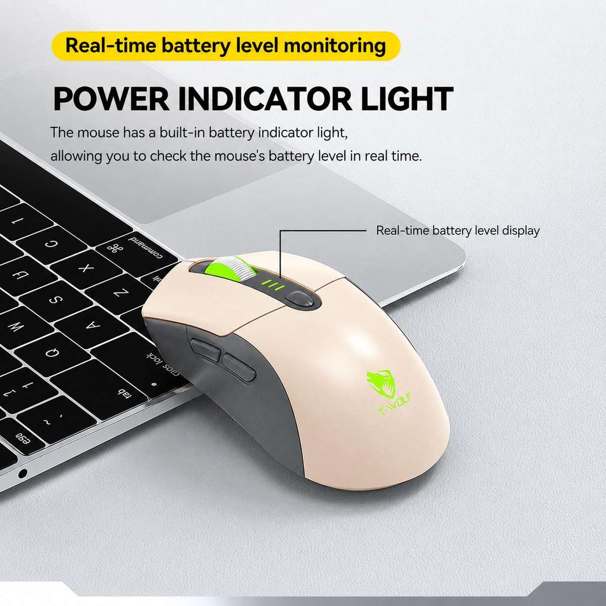 T-WOLF TF300 Rechargeable Wireless Keyboard and Mouse Combo 2.4G/Bluetooth Dual Mode 98-Key Compact