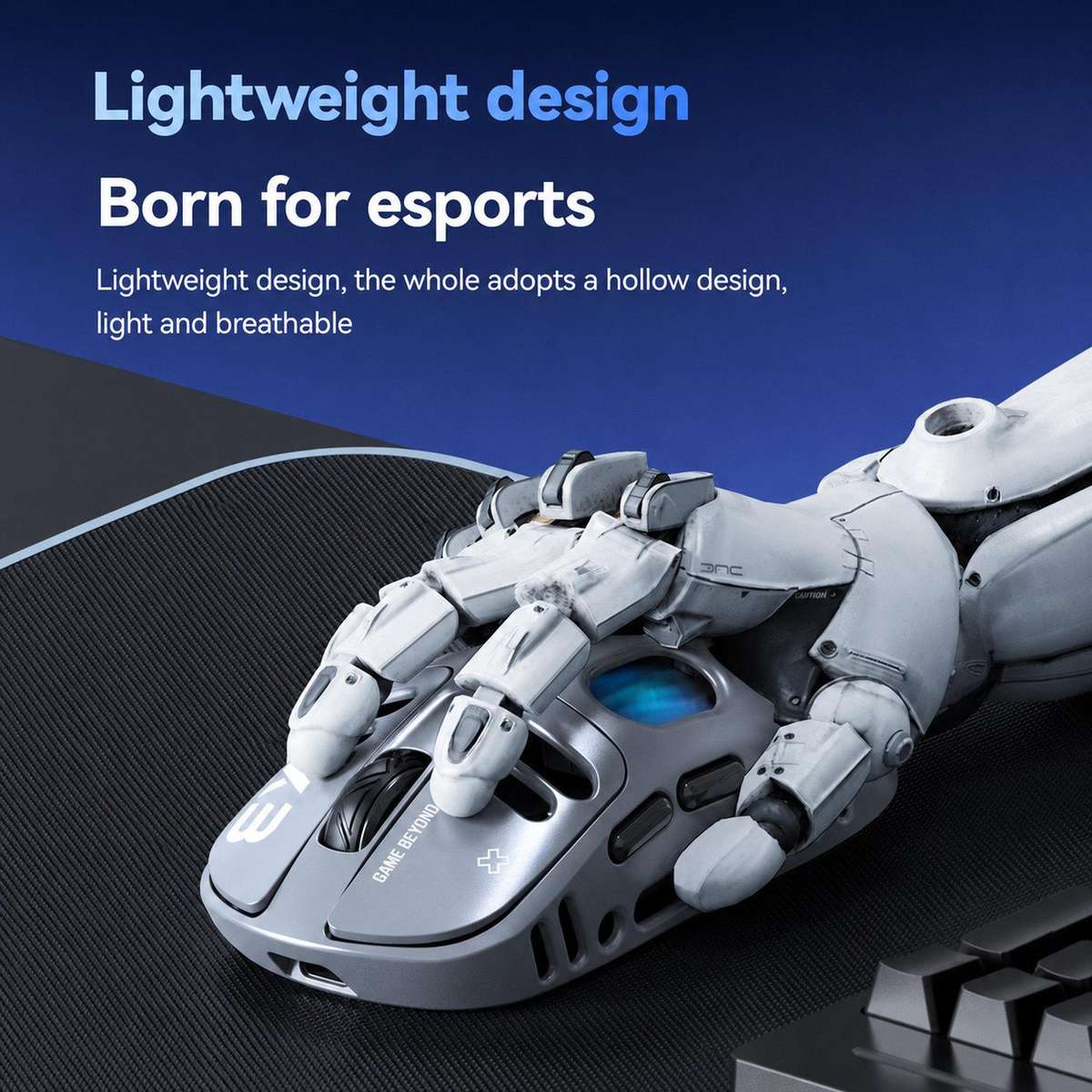 T-WOLF X3 Tri-Mode Wireless Gaming Mouse Ultra-Lightweight Hollow-Out Honeycomb Shell 8000 DPI(Black