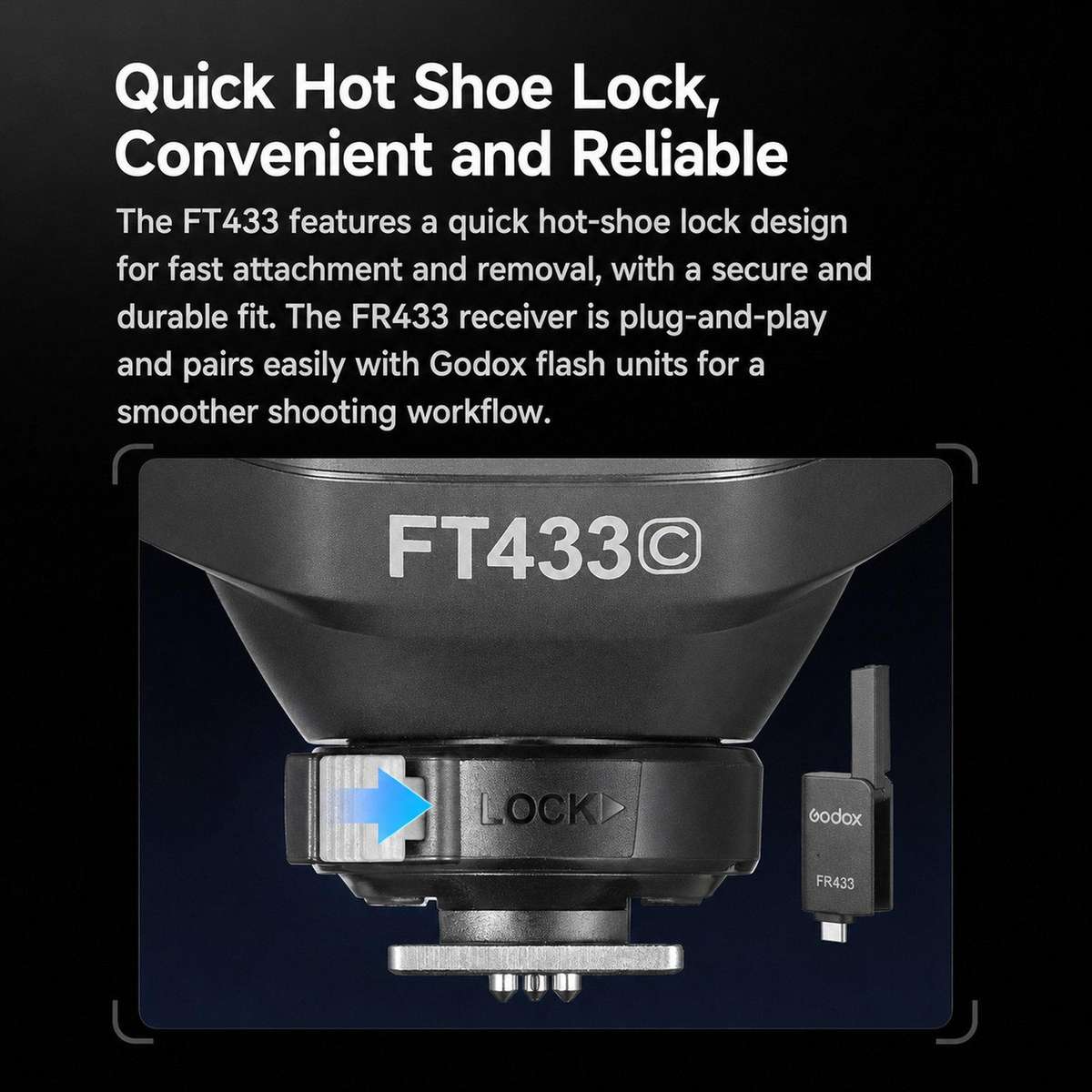 Godox FT433 S Sony Version 2-Piece Set High-Speed Trigger System DSLR Hot Shoe Flash Transmitter+Rec