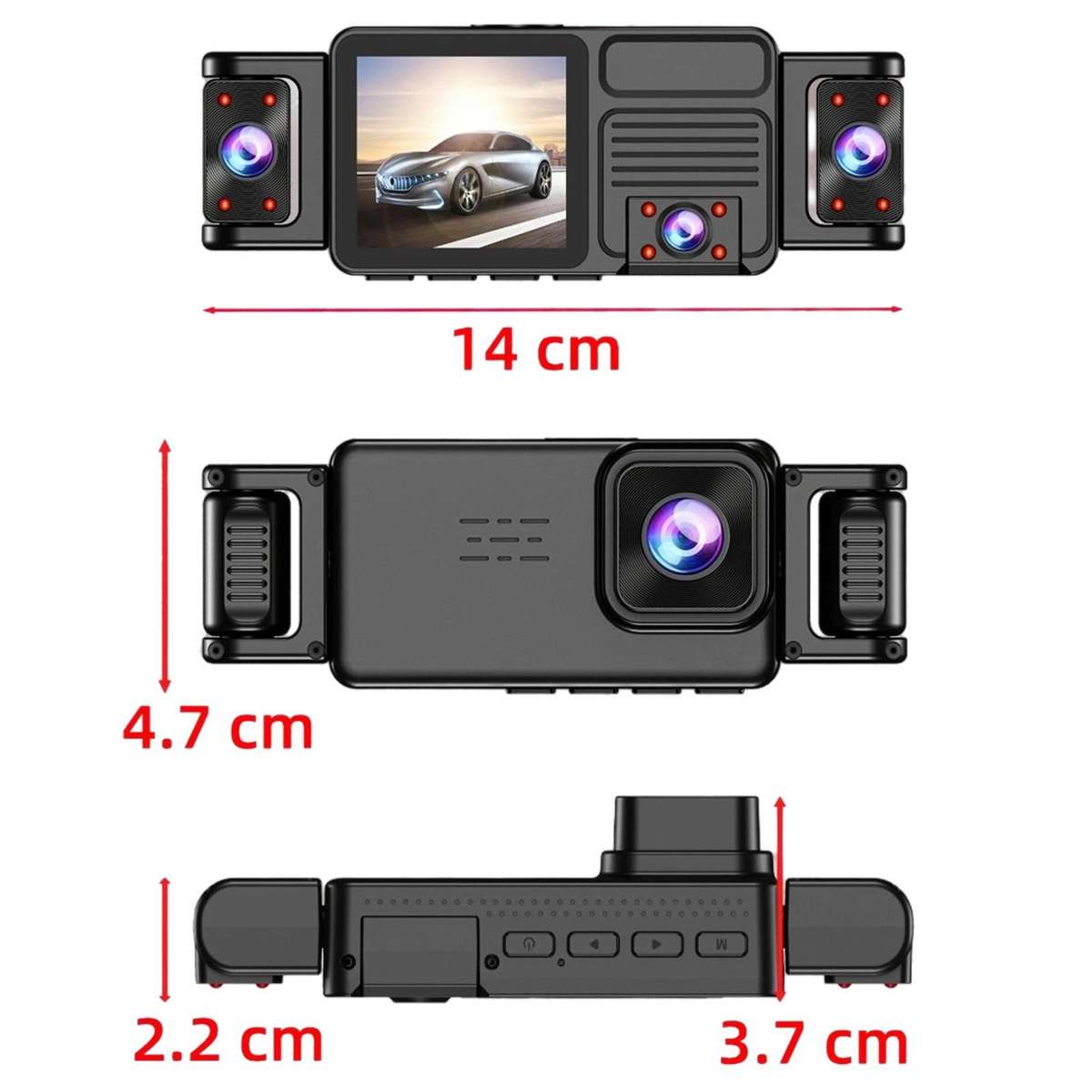 A52 2K HD Infrared Night Vision Dash Cam WIFI Connected Vehicle Camera, Spec: Front+Left+Inner+Right