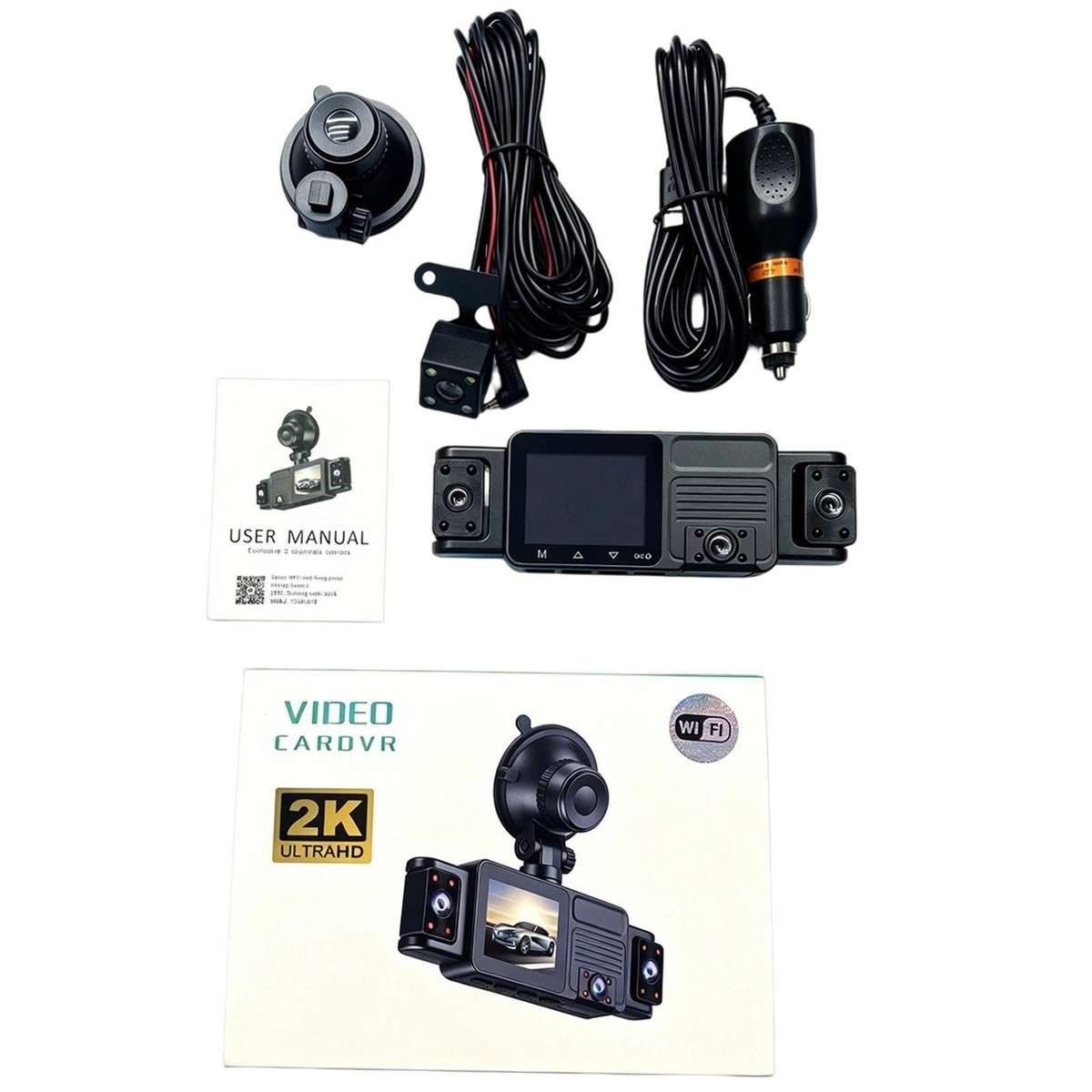 A52 2K HD Infrared Night Vision Dash Cam WIFI Connected Vehicle Camera, Spec: Front+Left+Inner+Right