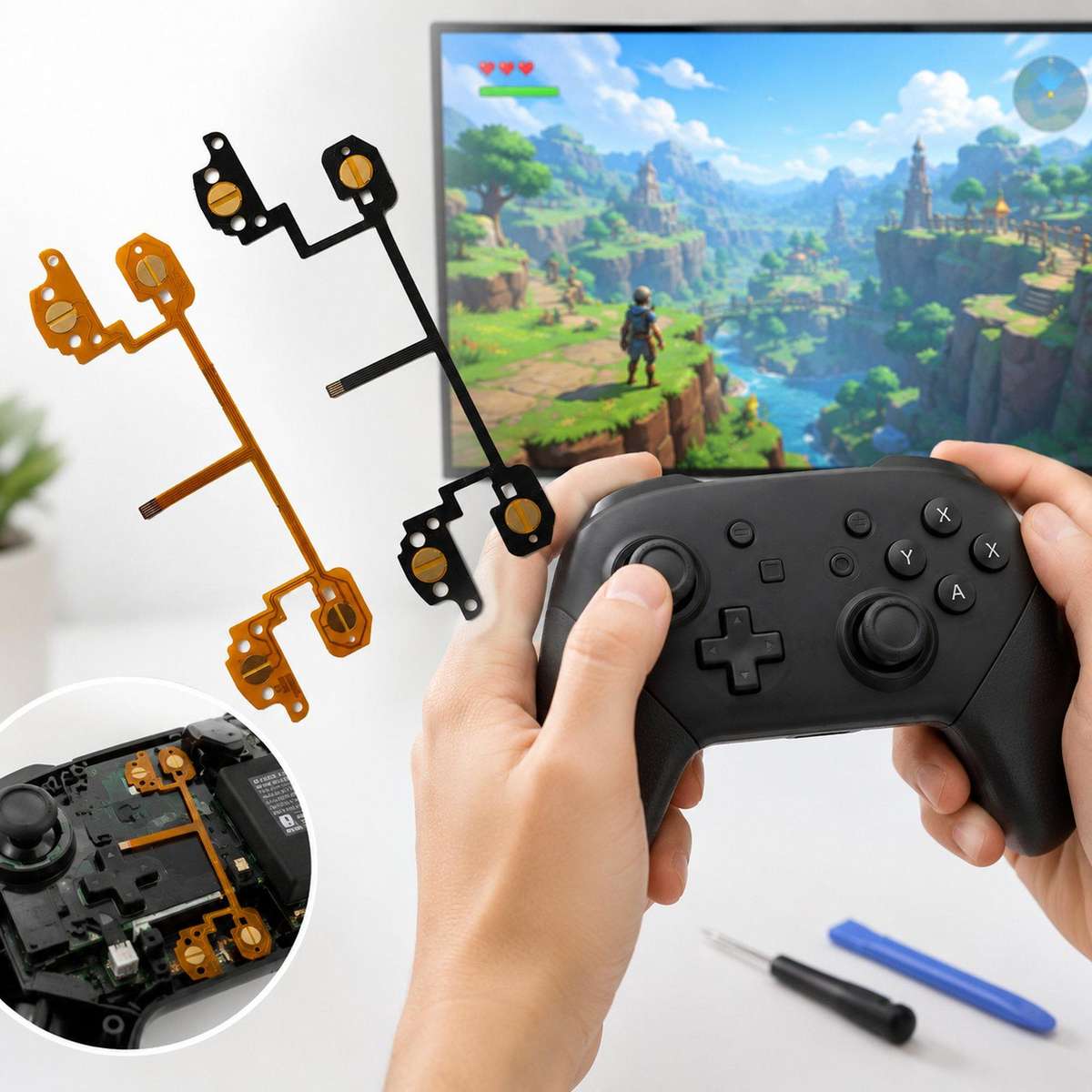 For Nintendo Switch Pro Controller Shoulder Trigger Button Flex Cable L R ZL ZR Button Repair Conduc