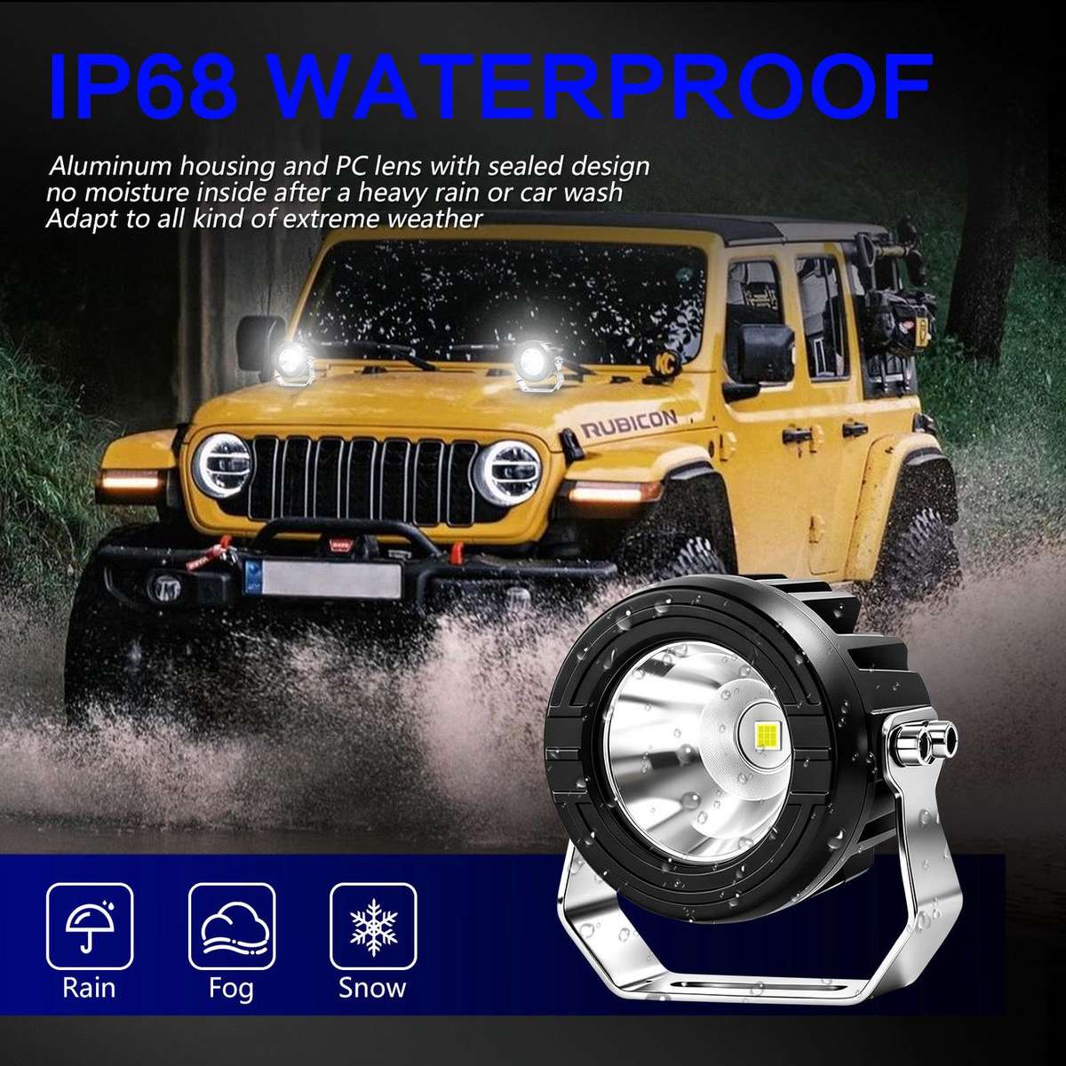 36W 3-Inch Round High-Power Car Truck Spotlight, Specification: E10(White)