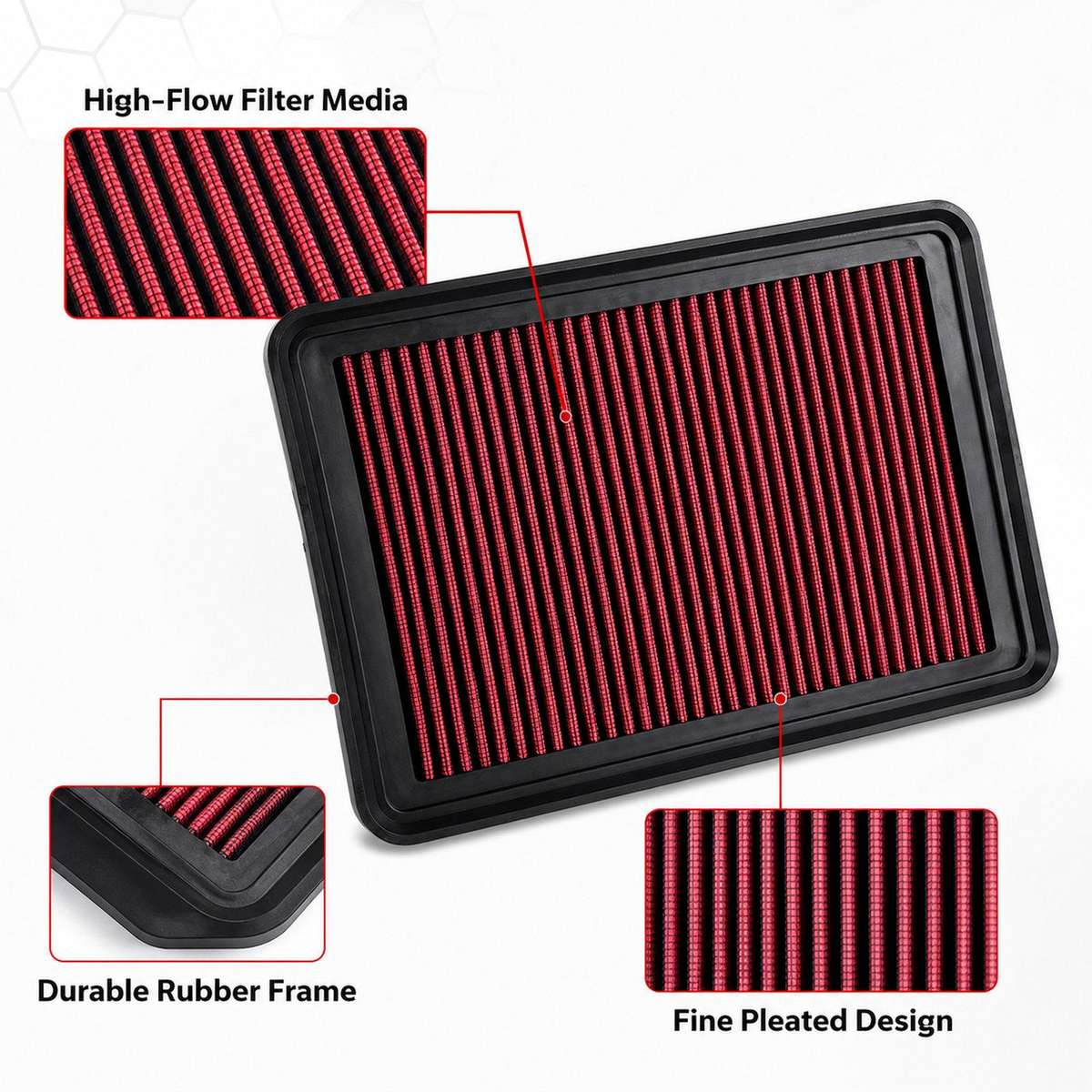 Car Modified Flat Air Filter 33-5108 For Hyundai Lafesta / Santa Fe