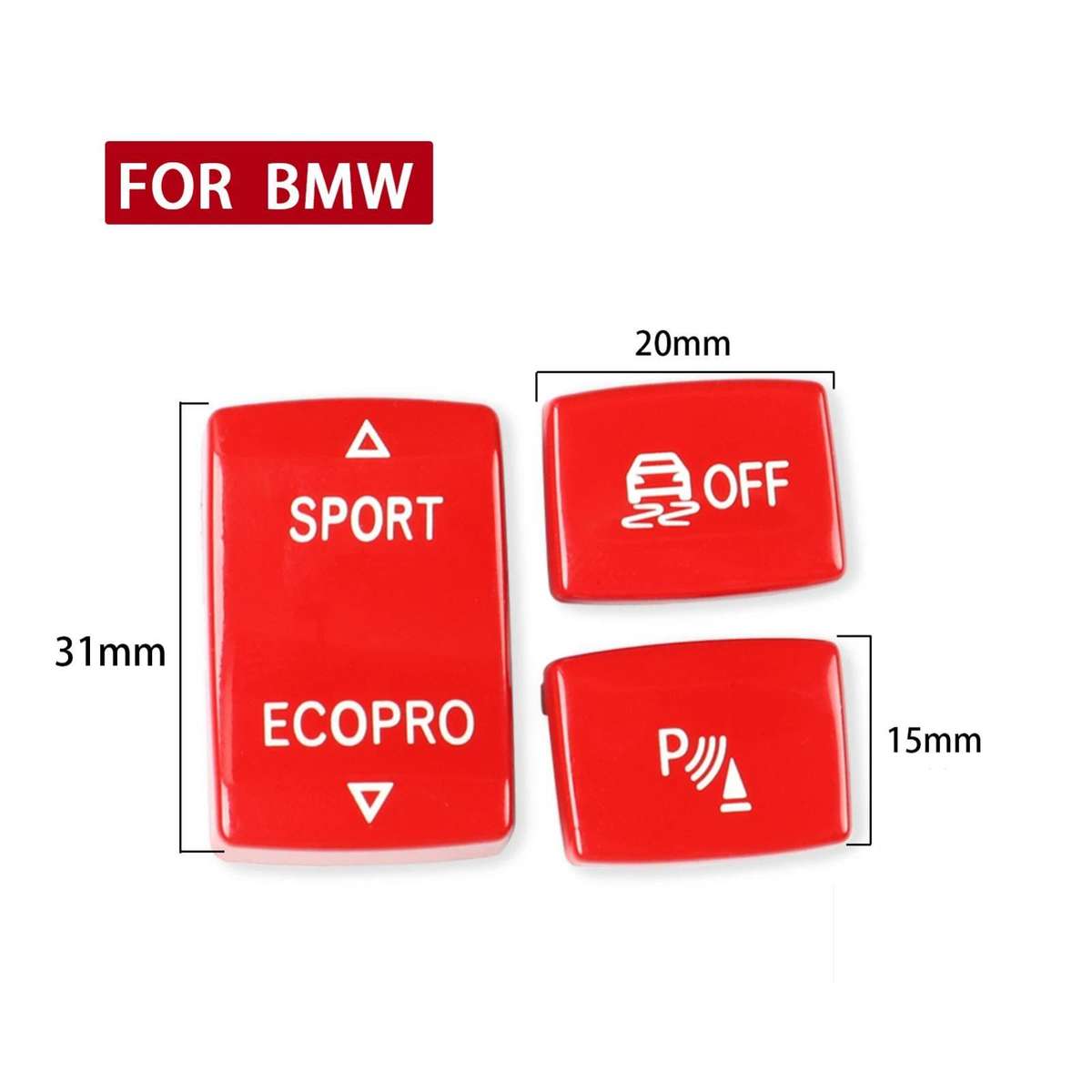 For BMW 1234 Series F 3pcs/ Set Chassis Gear Button(Red)