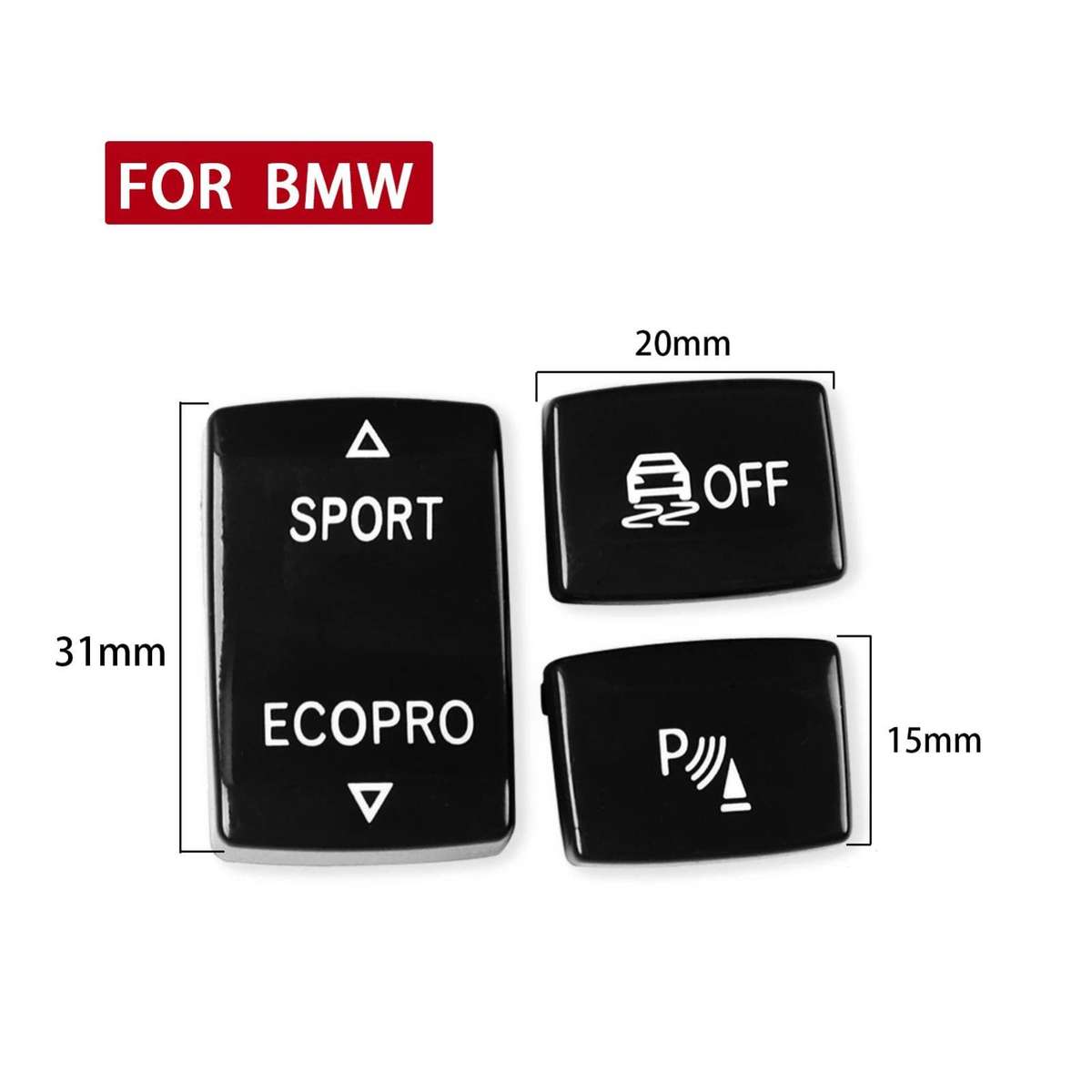 For BMW 1234 Series F 3pcs/ Set Chassis Gear Button(Red)