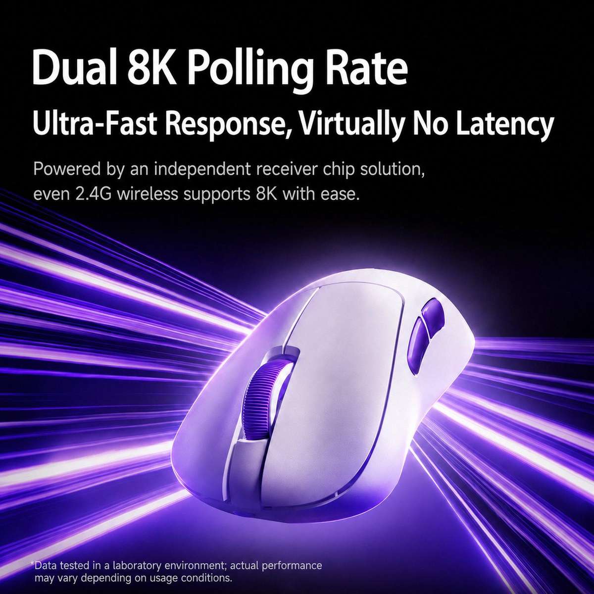 AKKO Nest 3-Mode E-Sports Gaming Mouse Dual 8K Ergonomic Design Mouse(White)