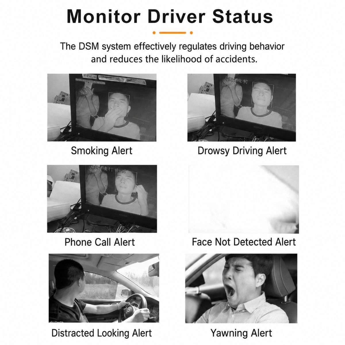 AI Dual Dash Cam Front 1080P Rear 720P With ADAS & DMS Driver Fatigue Warning GPS Version