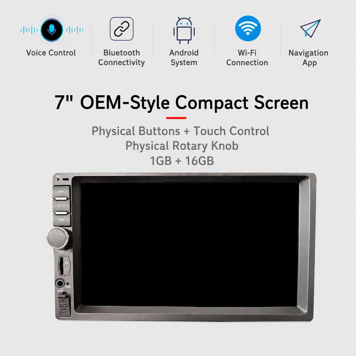 7 inch TCD-107B In-Car Navigation Smart Center Console Universal Voice Control, Radio, And Reverse C