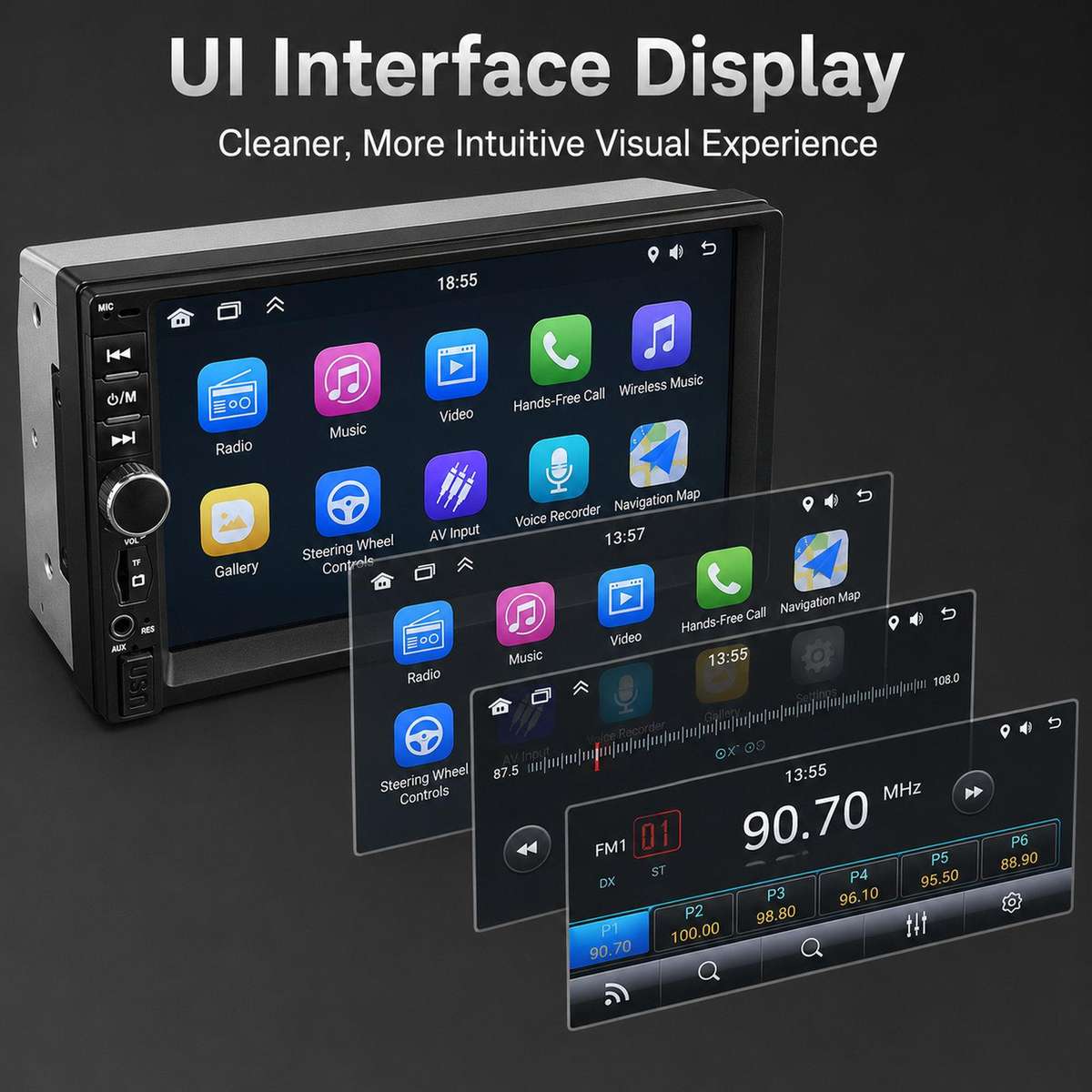 7 inch TCD-107B In-Car Navigation Smart Center Console Universal Voice Control, Radio, And Reverse C