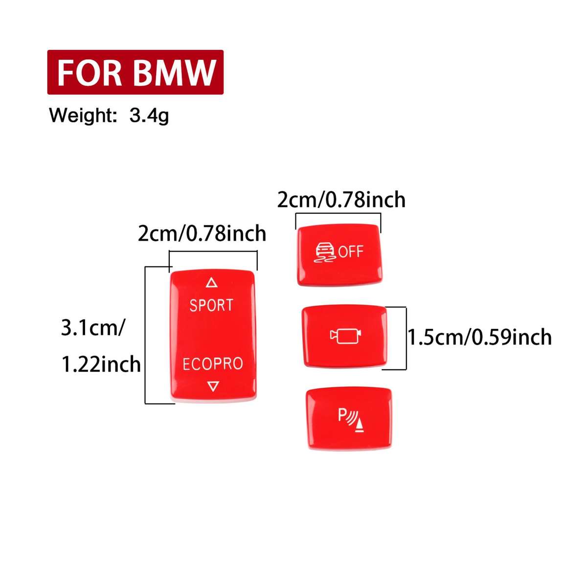 For BMW 1234 Series F Chassis 4pcs /Set Gear Shift Panoramic Camera Reversing Radar Switch Buttons(R
