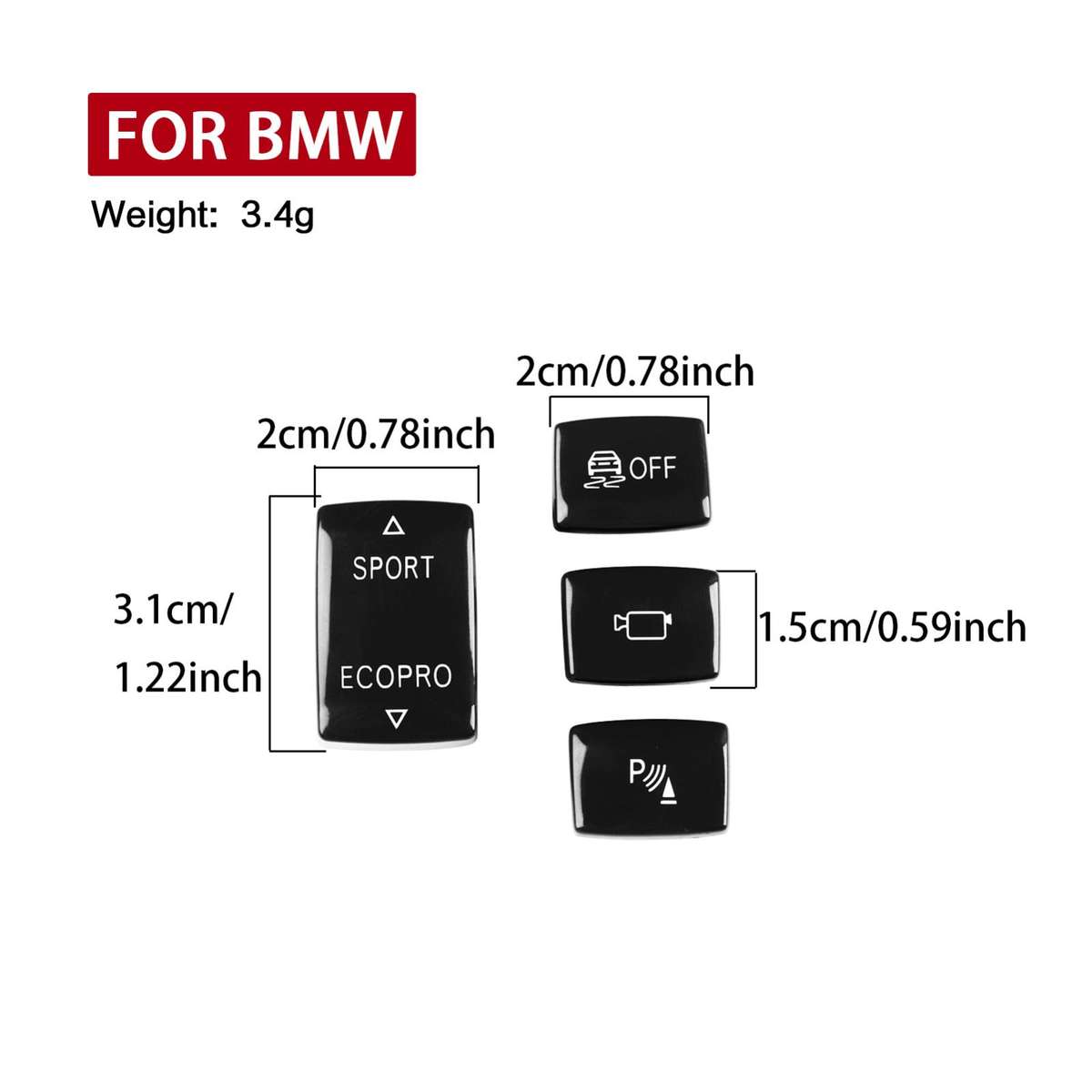 For BMW 1234 Series F Chassis 4pcs /Set Gear Shift Panoramic Camera Reversing Radar Switch Buttons(R
