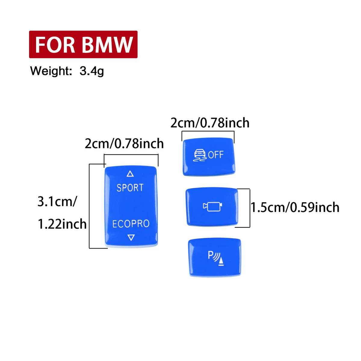 For BMW 1234 Series F Chassis 4pcs /Set Gear Shift Panoramic Camera Reversing Radar Switch Buttons(R