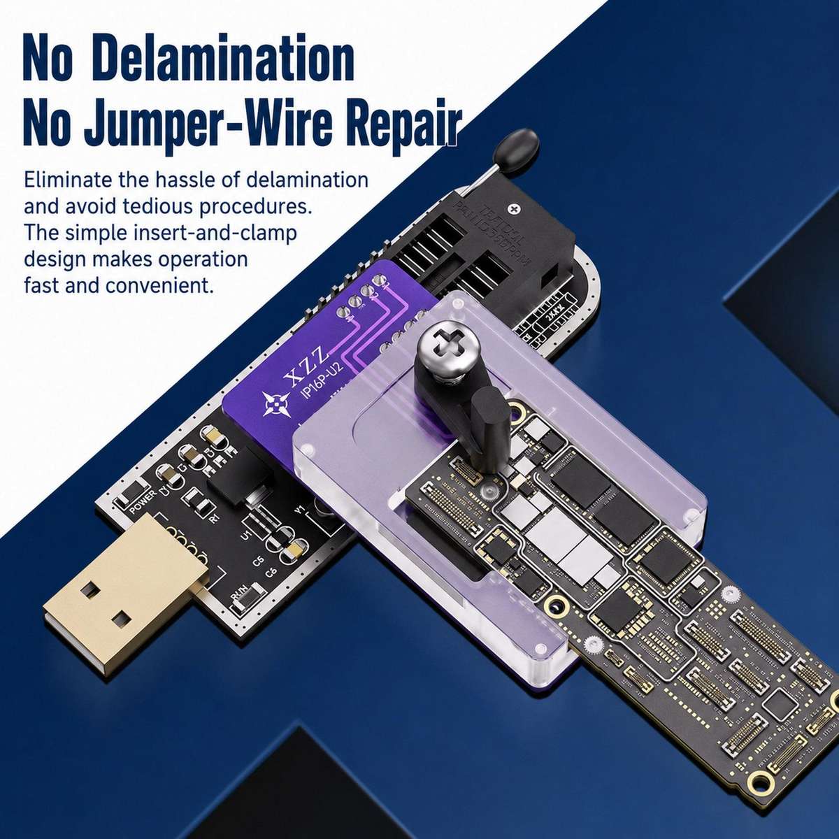 XZZ U2 Charging Chip Reader Writer Fixture With CH341A Programmer For iPhone 15 Pro / 15 Pro Max / 1