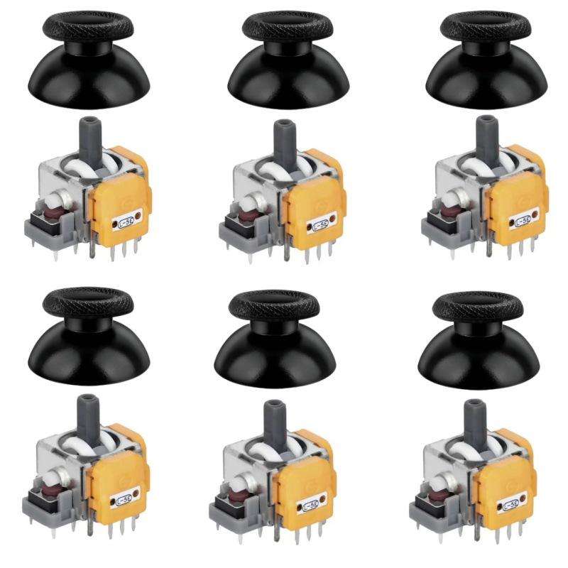 1 Set For PS5 Controller GINFULL Gen 4 Hall Effect Joystick Replacement 3D Analog Module & Cap