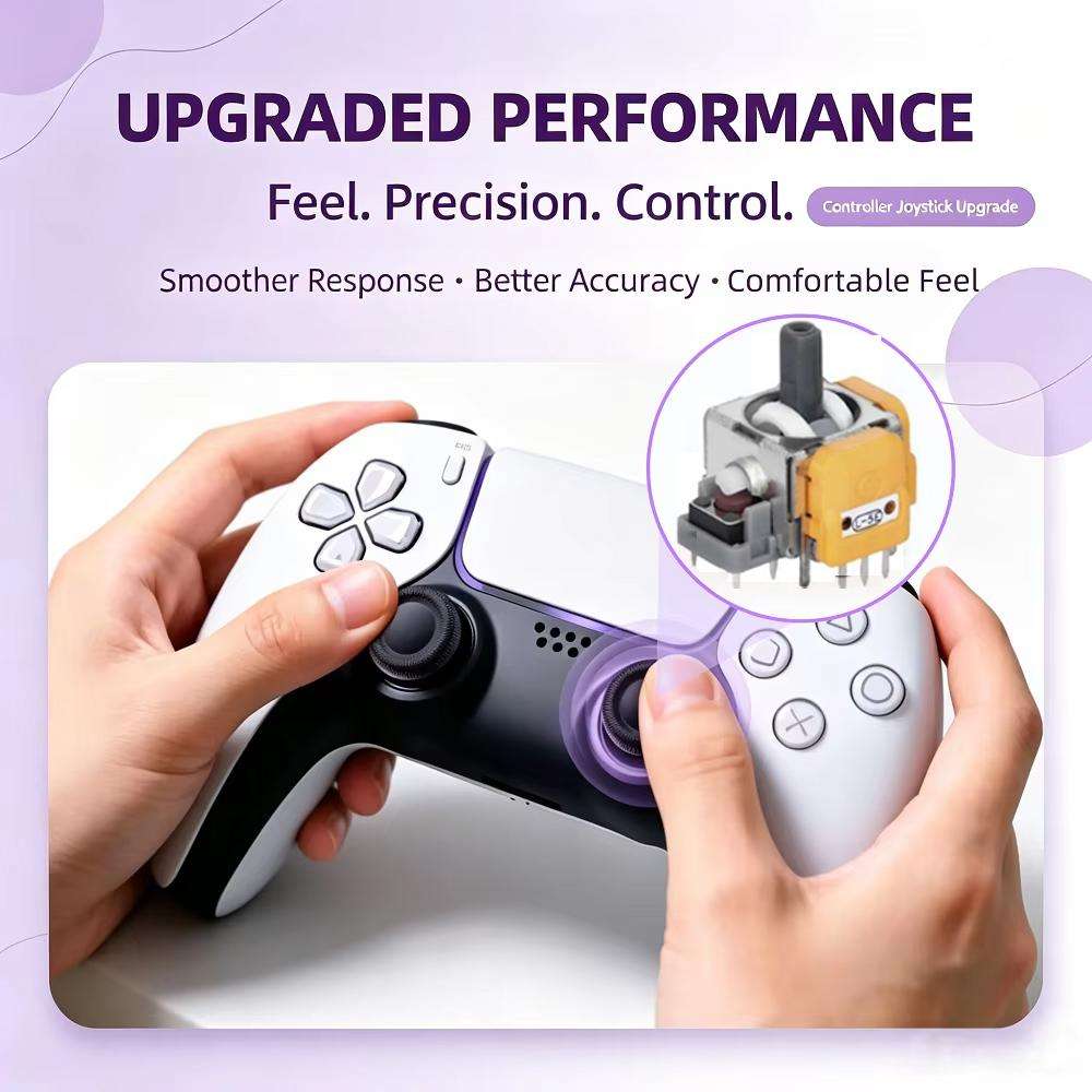1 Set For PS5 Controller GINFULL Gen 4 Hall Effect Joystick Replacement 3D Analog Module & Cap