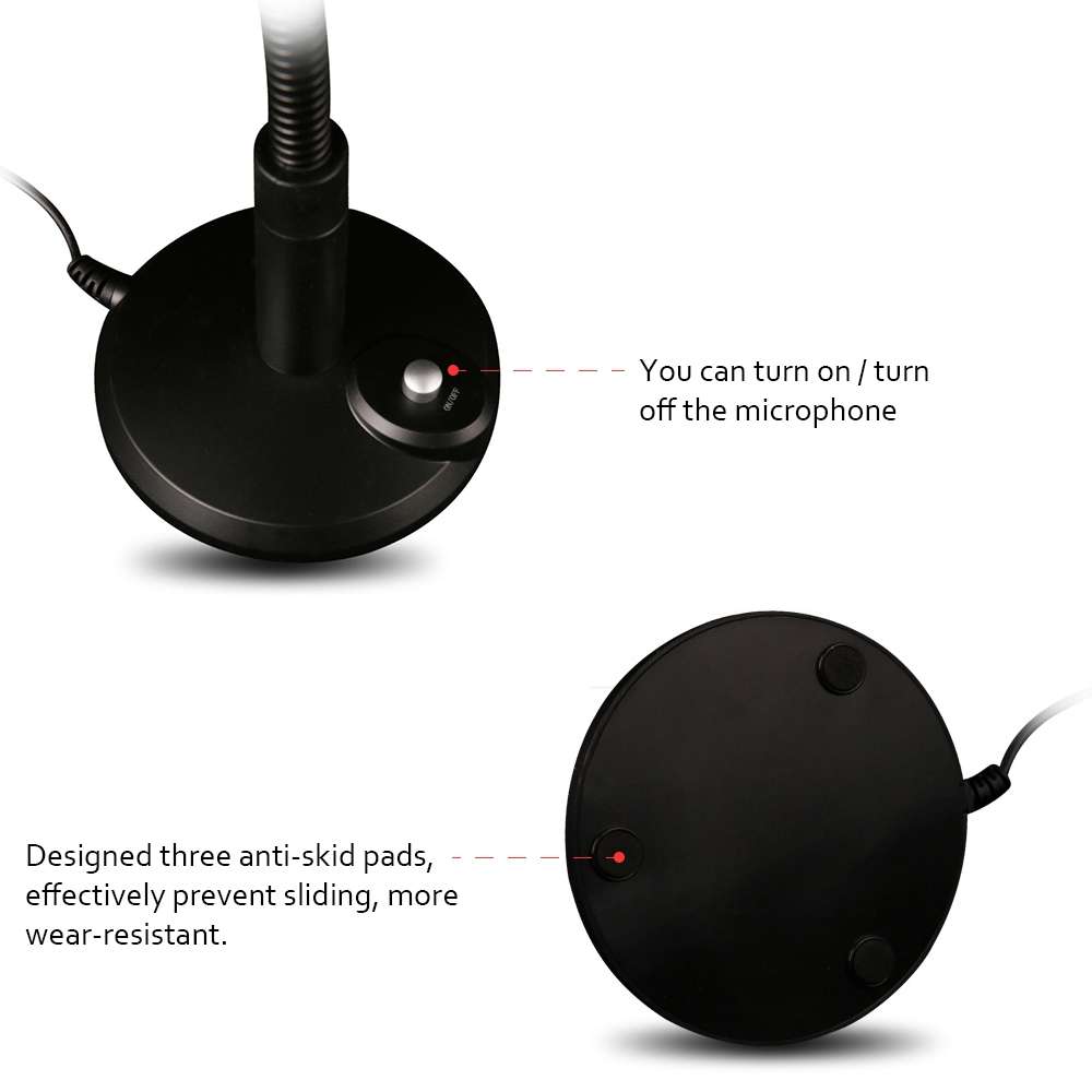 USB Condenser Microphone with Cable for Computer PC Desktop Laptop Notebook Cable Recording Gaming