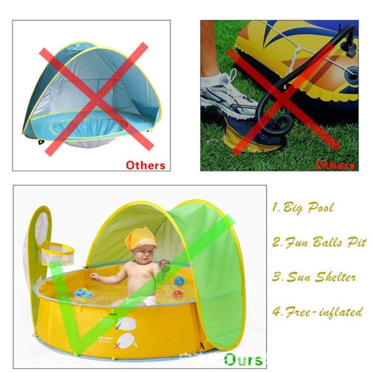 Childrens Tent Game House Automatic Speed Open Beach Pool Tent