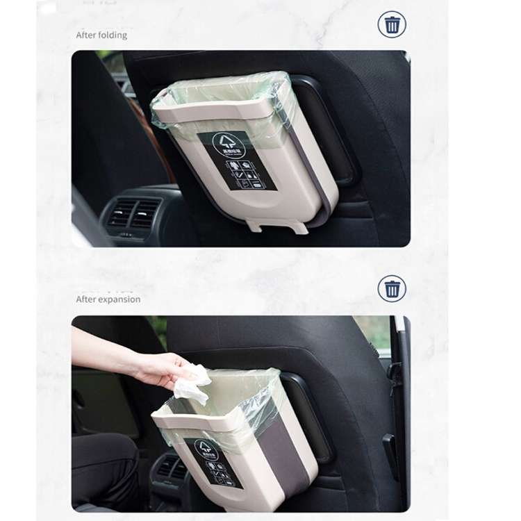 Foldable Hanging Kitchen Trash Can, Size:24x6x21cm(White)