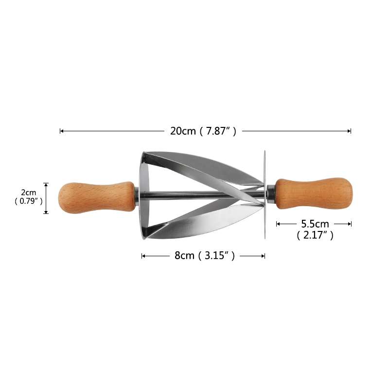 Croissant Tool Roller Stainless Steel Croissant Cutlery Croissant Knife(Silver)
