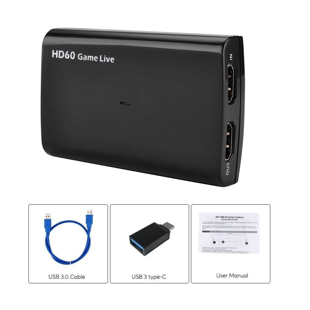 EZCAP321B USB 3.0 UVC HD60 Game Live Video Capture(Black)