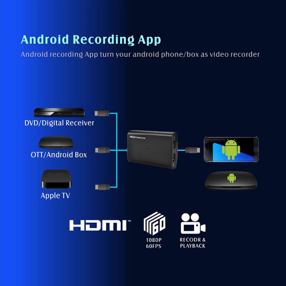 EZCAP321B USB 3.0 UVC HD60 Game Live Video Capture(Black)