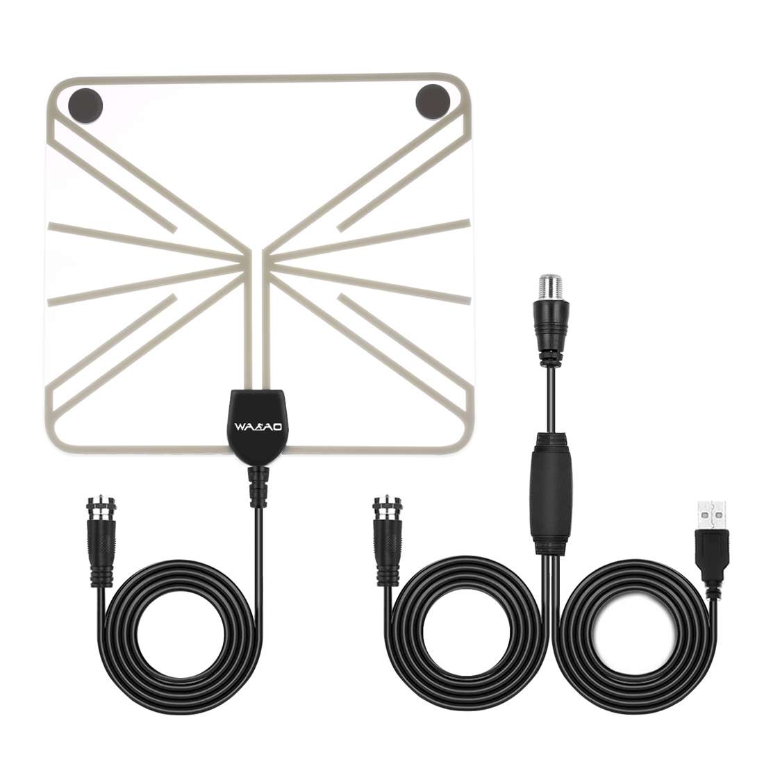 Ultra-thin Indoor HD Digital TV Antenna with 50 Miles Long Range Amplifier(Transparent)