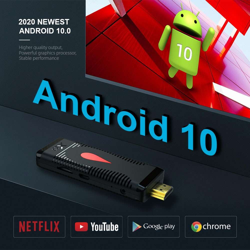 X96 S400 Android 10.0 Mini TV Stick, Allwinner H313 Quad Core ARM Cortex A53, 2GB + 16GB, Support