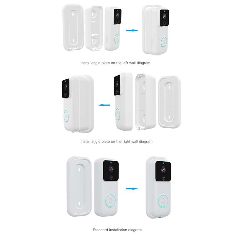 Anytek B60 720P Smart WiFi Video Visual Doorbell, Support APP Remote & PIR Detection & ... (White)