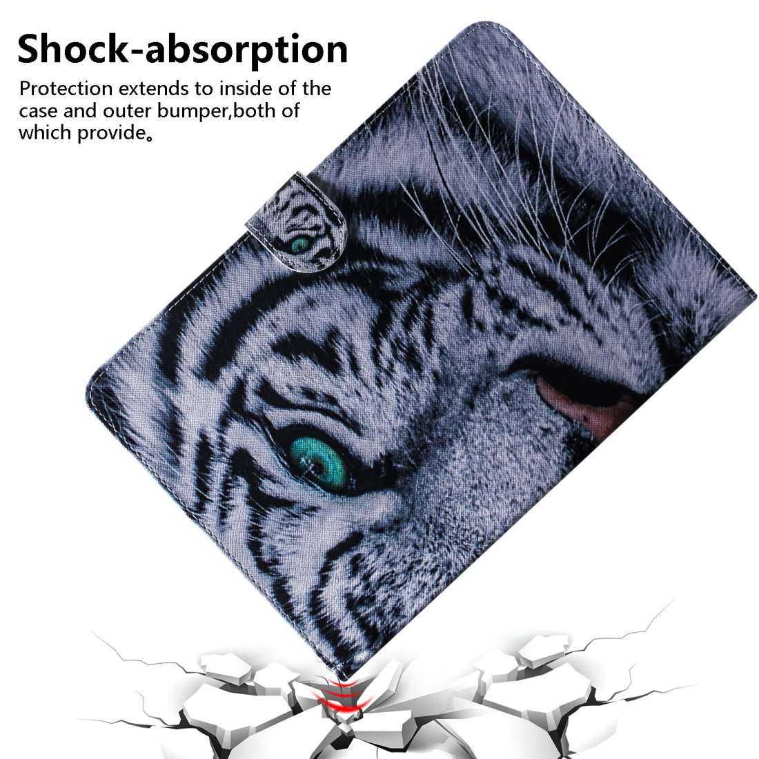 Tiger Pattern Horizontal Flip Leather Case for Huawei MediaPad M5 Lite 8 / Honor Tab 5, with Holde