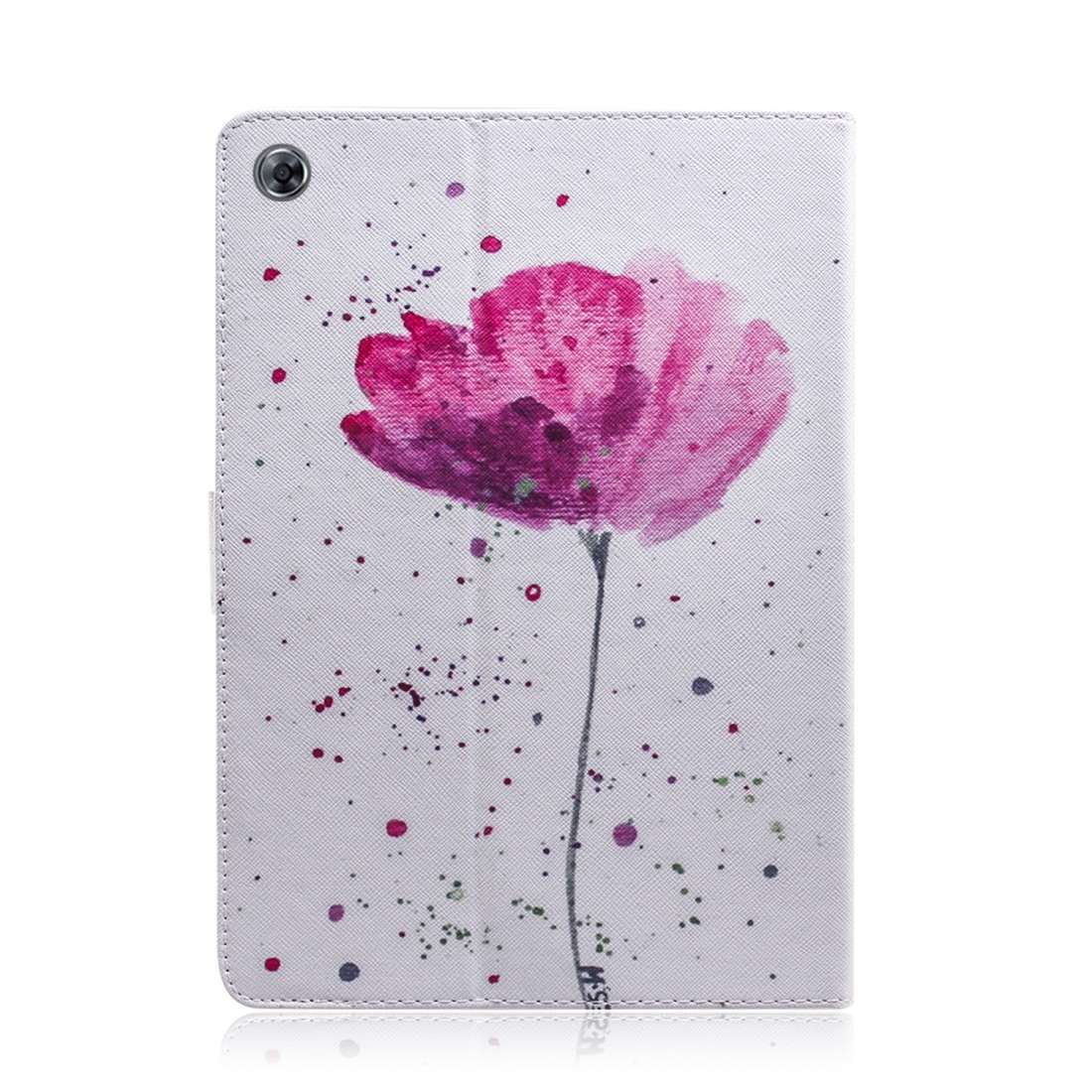 Purple Orchids Pattern Horizontal Flip Leather Case for Huawei MediaPad M5 Lite 8 / Honor Tab 5, w