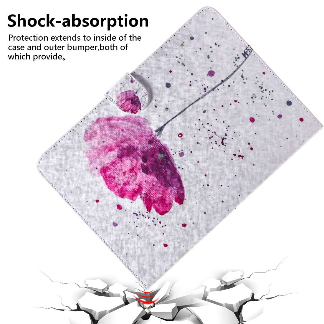Purple Orchids Pattern Horizontal Flip Leather Case for Huawei MediaPad M5 Lite 8 / Honor Tab 5, w