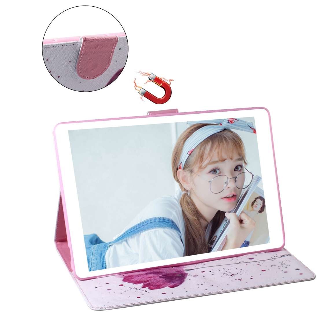 Purple Orchids Pattern Horizontal Flip Leather Case for Huawei MediaPad M5 Lite 8 / Honor Tab 5, w