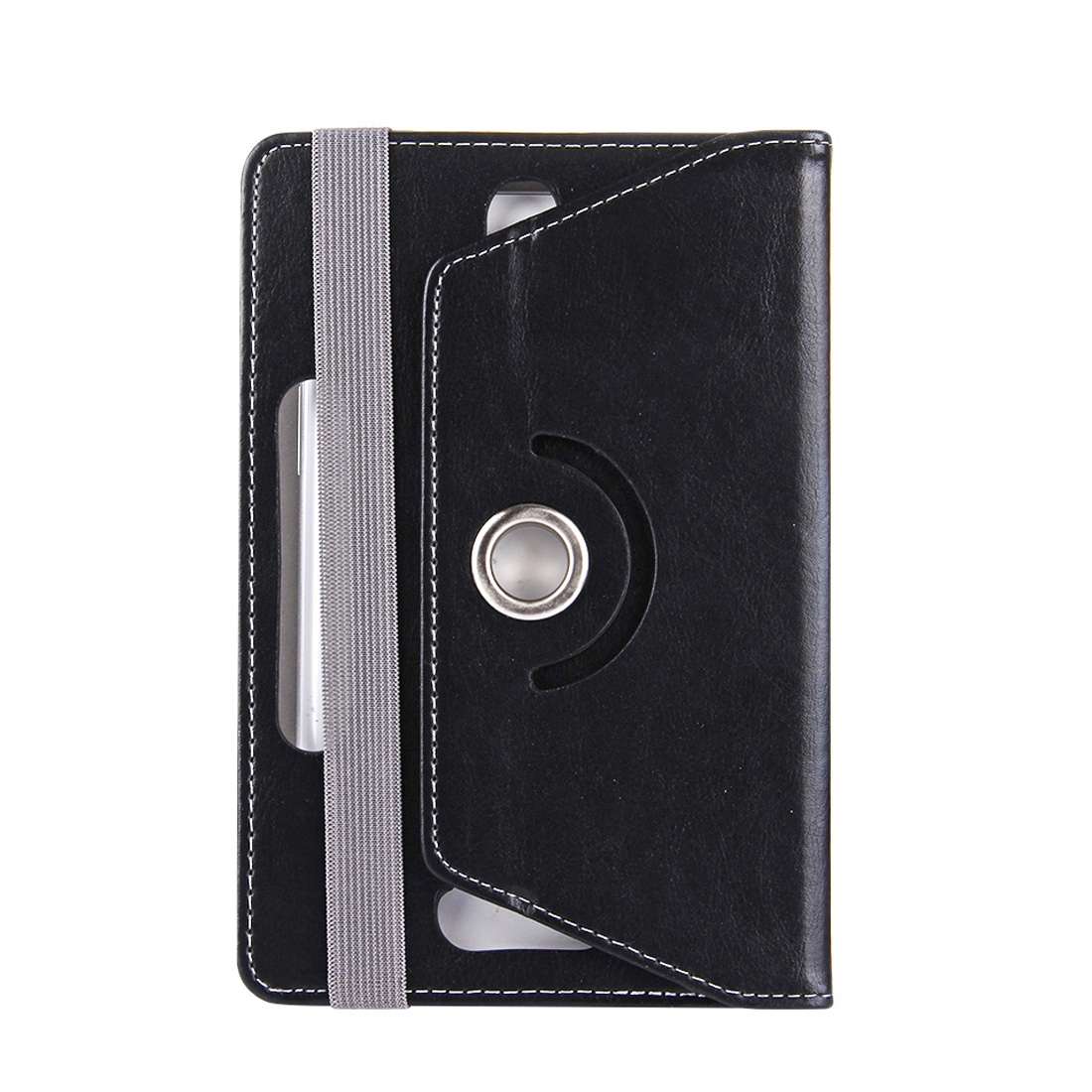 9 inch Tablets Leather Case Crazy Horse Texture 360 Degrees Rotation Protective Case S ... (Black)