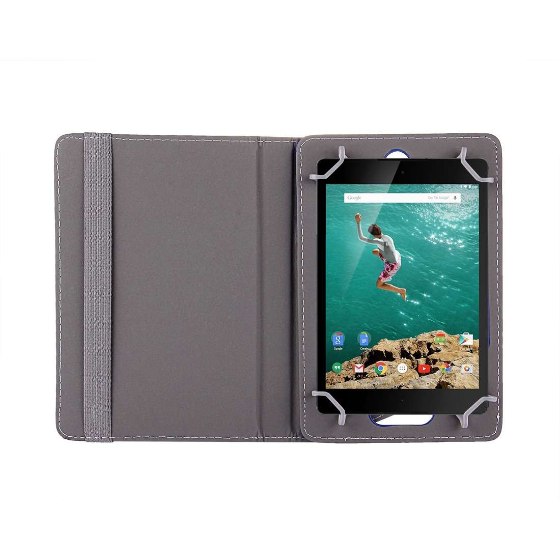 9 inch Tablets Leather Case Crazy Horse Texture 360 Degrees Rotation Protective Case Sh ... (Blue)