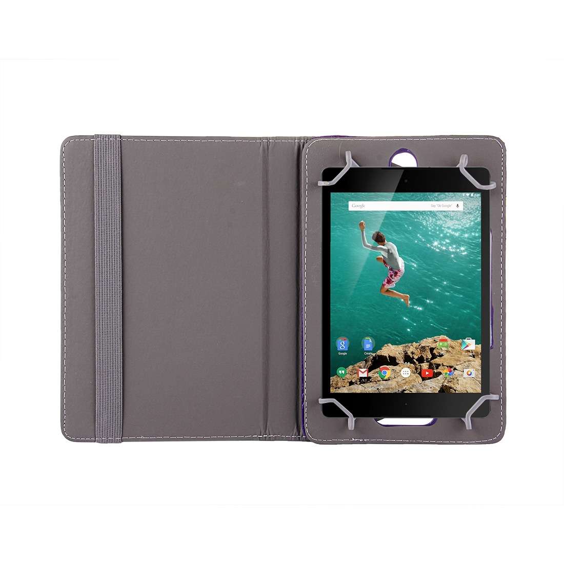 9 inch Tablets Leather Case Crazy Horse Texture 360 Degrees Rotation Protective Case ... (Purple)