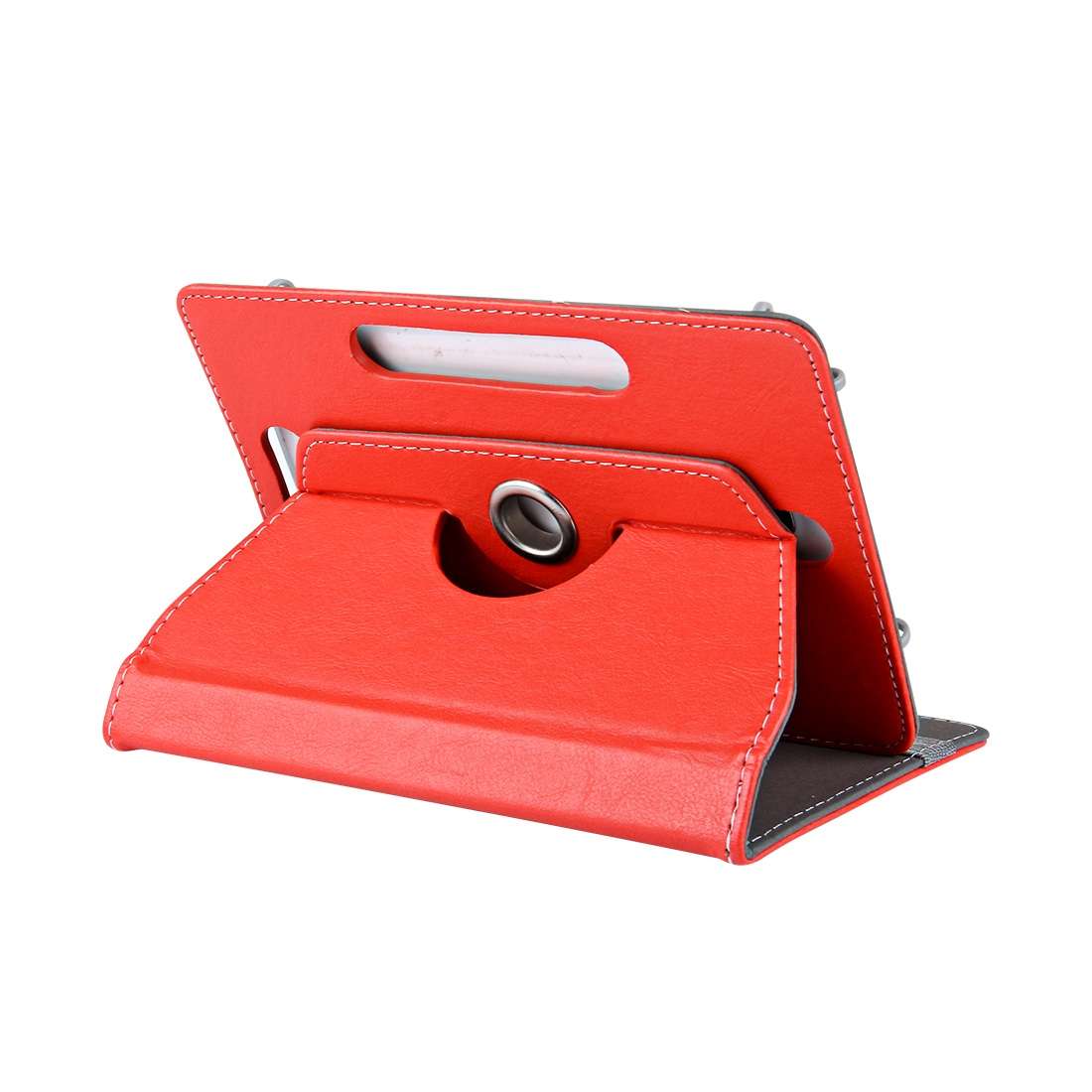 9 inch Tablets Leather Case Crazy Horse Texture 360 Degrees Rotation Protective Case She ... (Red)