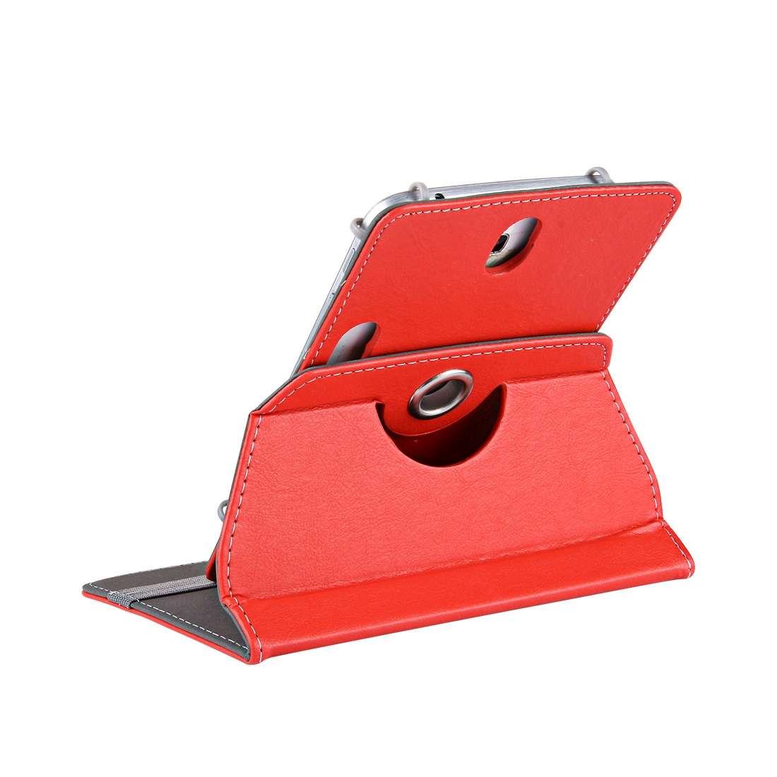 9 inch Tablets Leather Case Crazy Horse Texture 360 Degrees Rotation Protective Case She ... (Red)