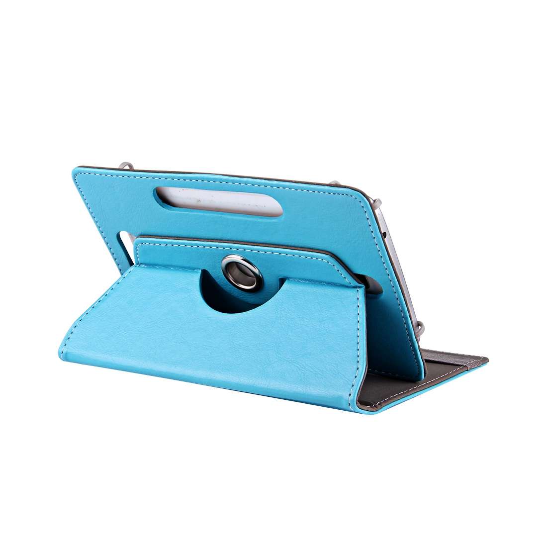 9 inch Tablets Leather Case Crazy Horse Texture 360 Degrees Rotation Protective Ca ... (Baby Blue)