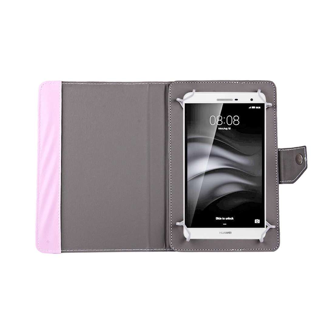 7 inch Tablets Leather Case Crazy Horse Texture Protective Case Shell with Holder for G ... (Pink)