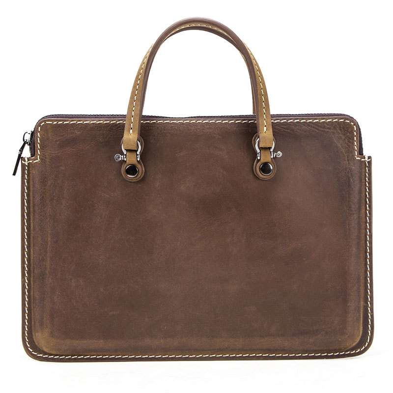 CF3004 For Macbook Pro 15 inch Retro Crazy Horse Texture Zipper Multifunctional Laptop ... (Brown)