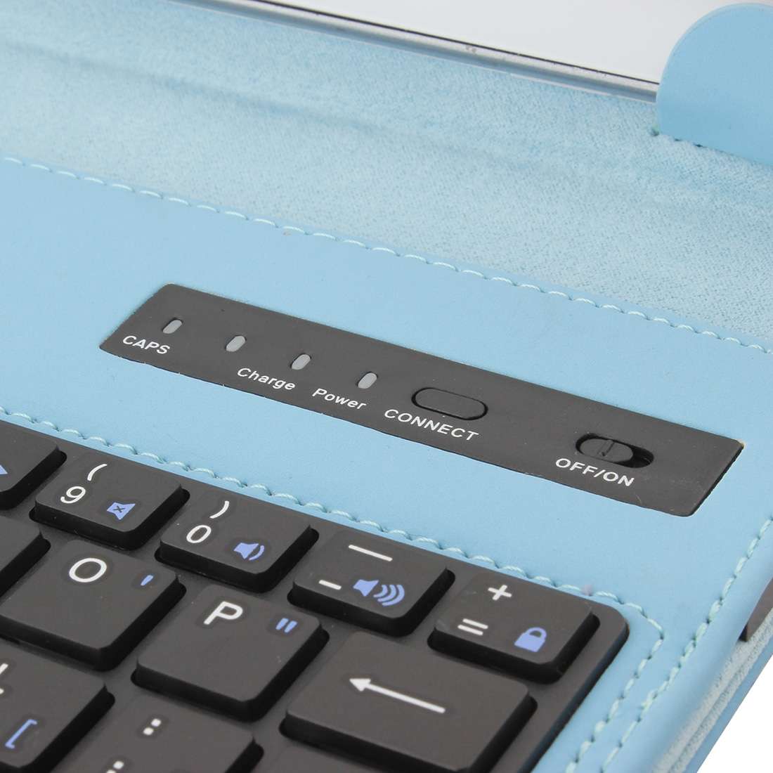 Universal Bluetooth V3.0 Keyboard Detachable PU Leather Tablet Case for 7-8 inch Tablet PC(Blue)