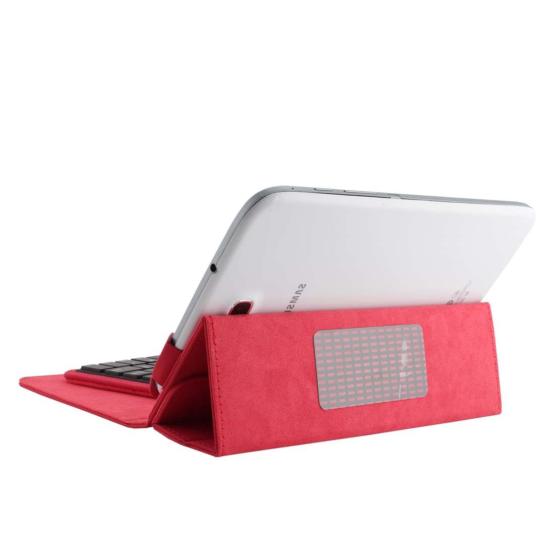 Universal Bluetooth V3.0 Keyboard Detachable PU Leather Tablet Case for 7-8 inch Tablet PC(Red)