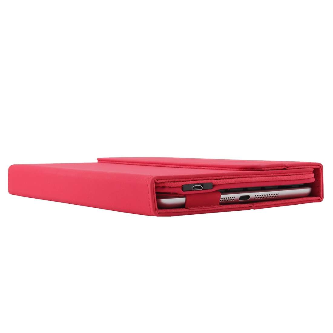 Universal Bluetooth V3.0 Keyboard Detachable PU Leather Tablet Case for 7-8 inch Tablet PC(Red)