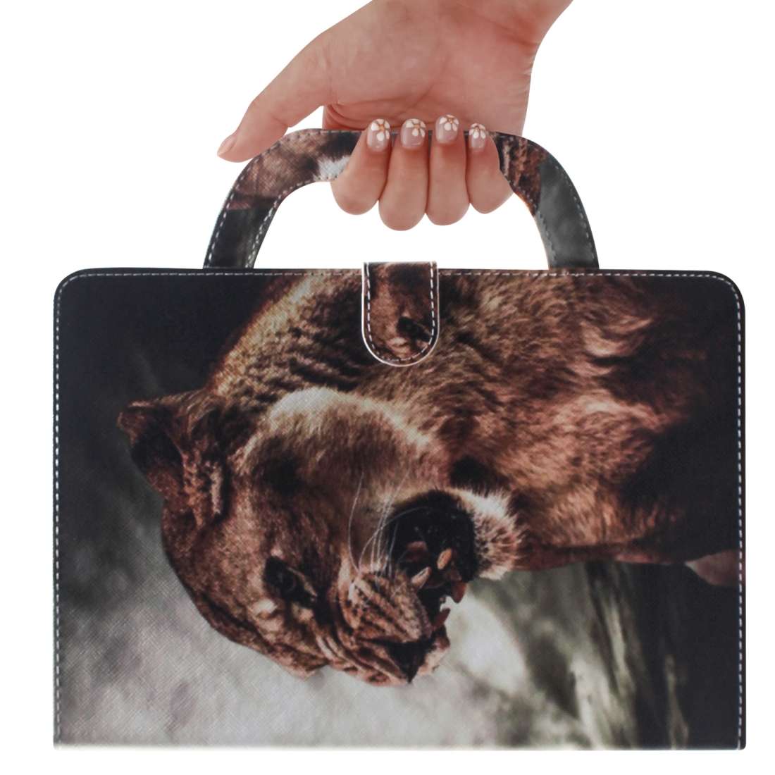 Lion Pattern Horizontal Flip Leather Case for Huawei MediaPad M5 Lite 8 / Honor Tab 5, with Holder