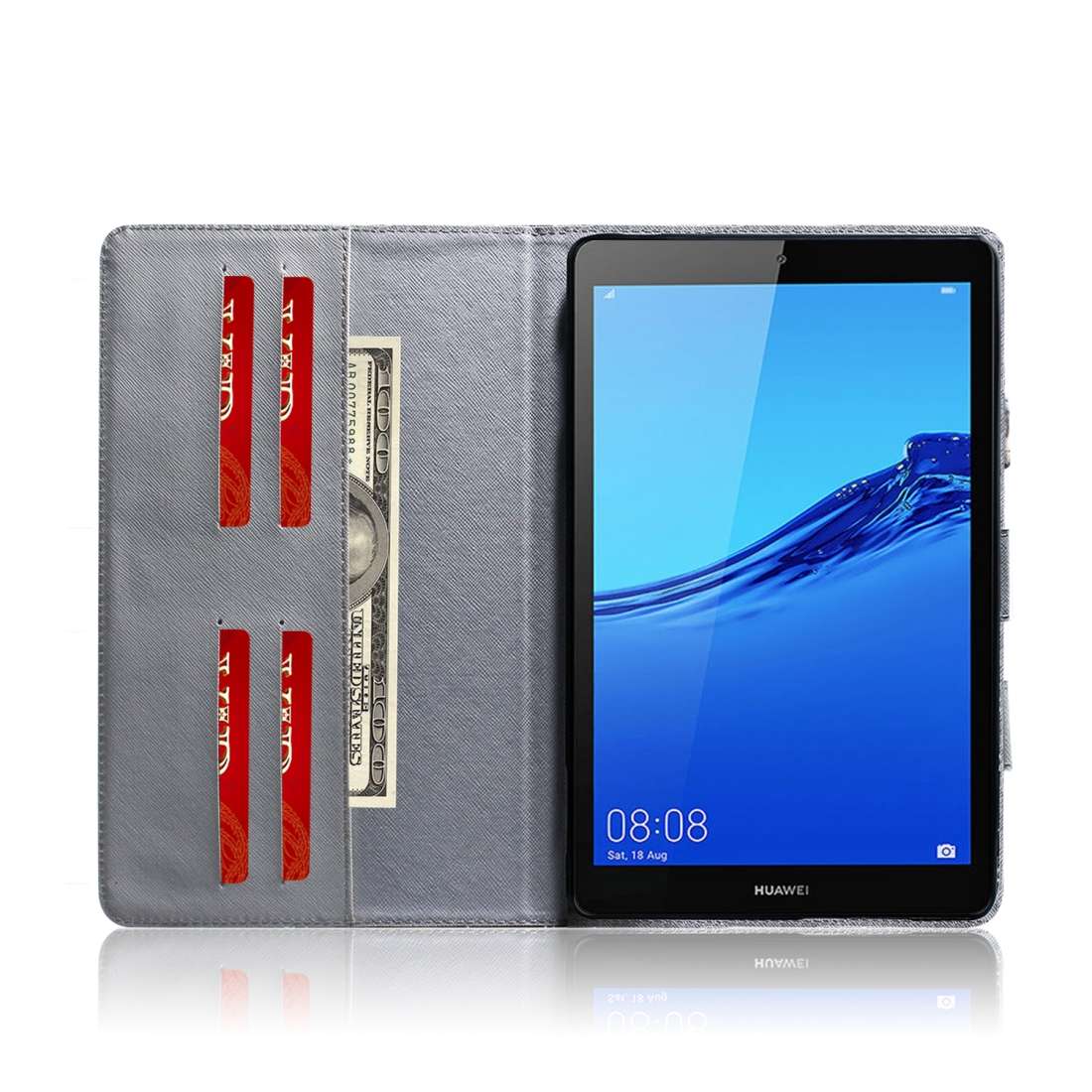 Lion Pattern Horizontal Flip Leather Case for Huawei MediaPad M5 Lite 8 / Honor Tab 5, with Holder
