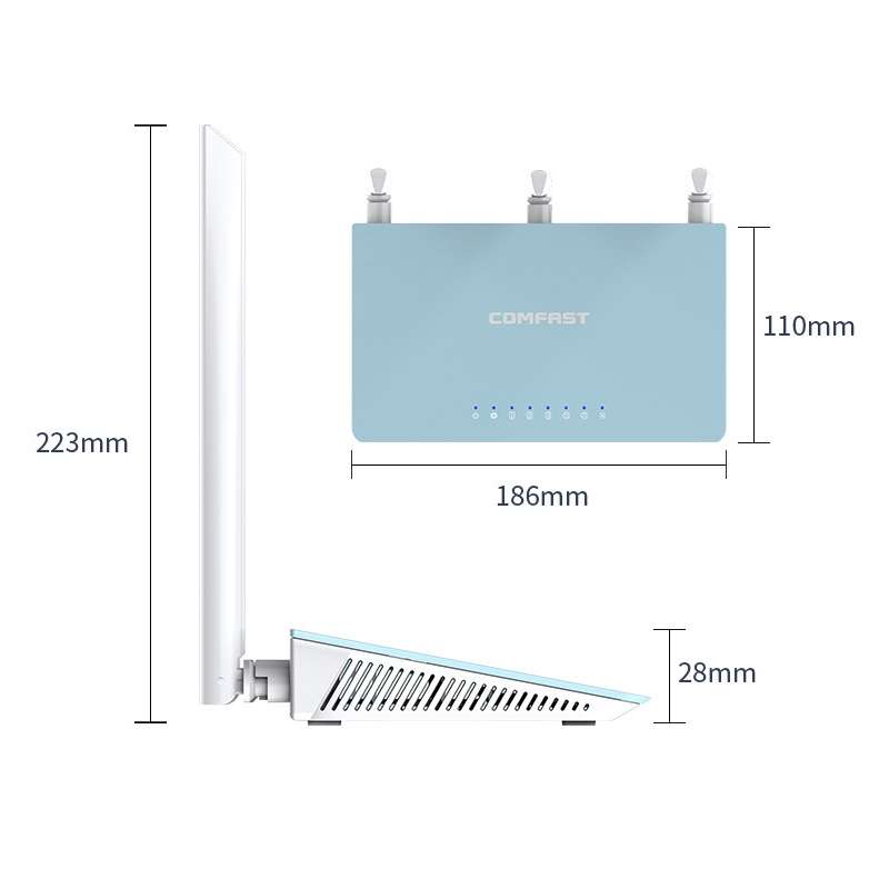 COMFAST CF-WR616AC Home 1200Mbps Dual-band Gigabit Rate Wireless Router 2.4G/5.0G WiFi Network Ext