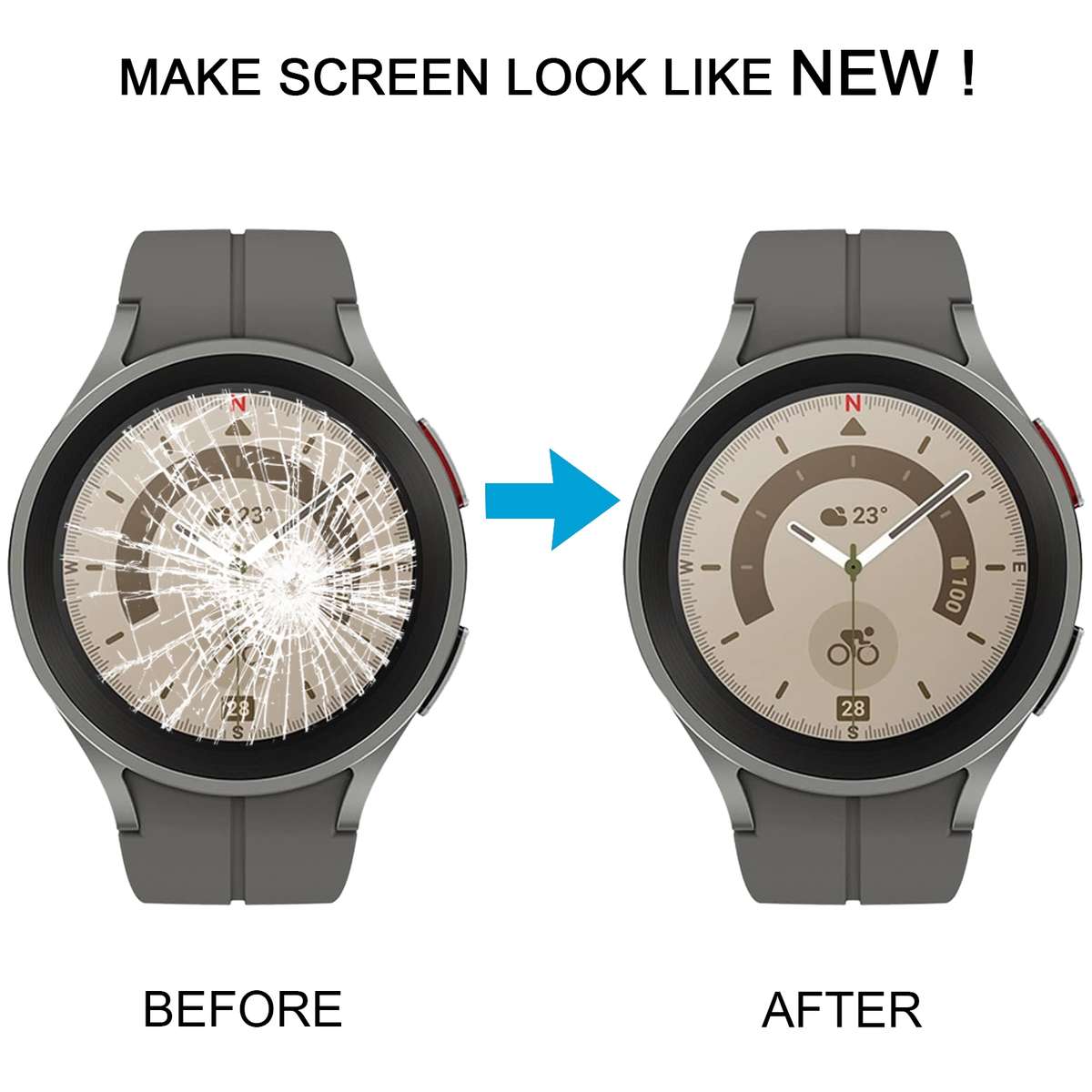 Original LCD Screen Digitizer Full Assembly with Frame for Samsung Galaxy Watch5 Pro 45mm SM-R920/R9
