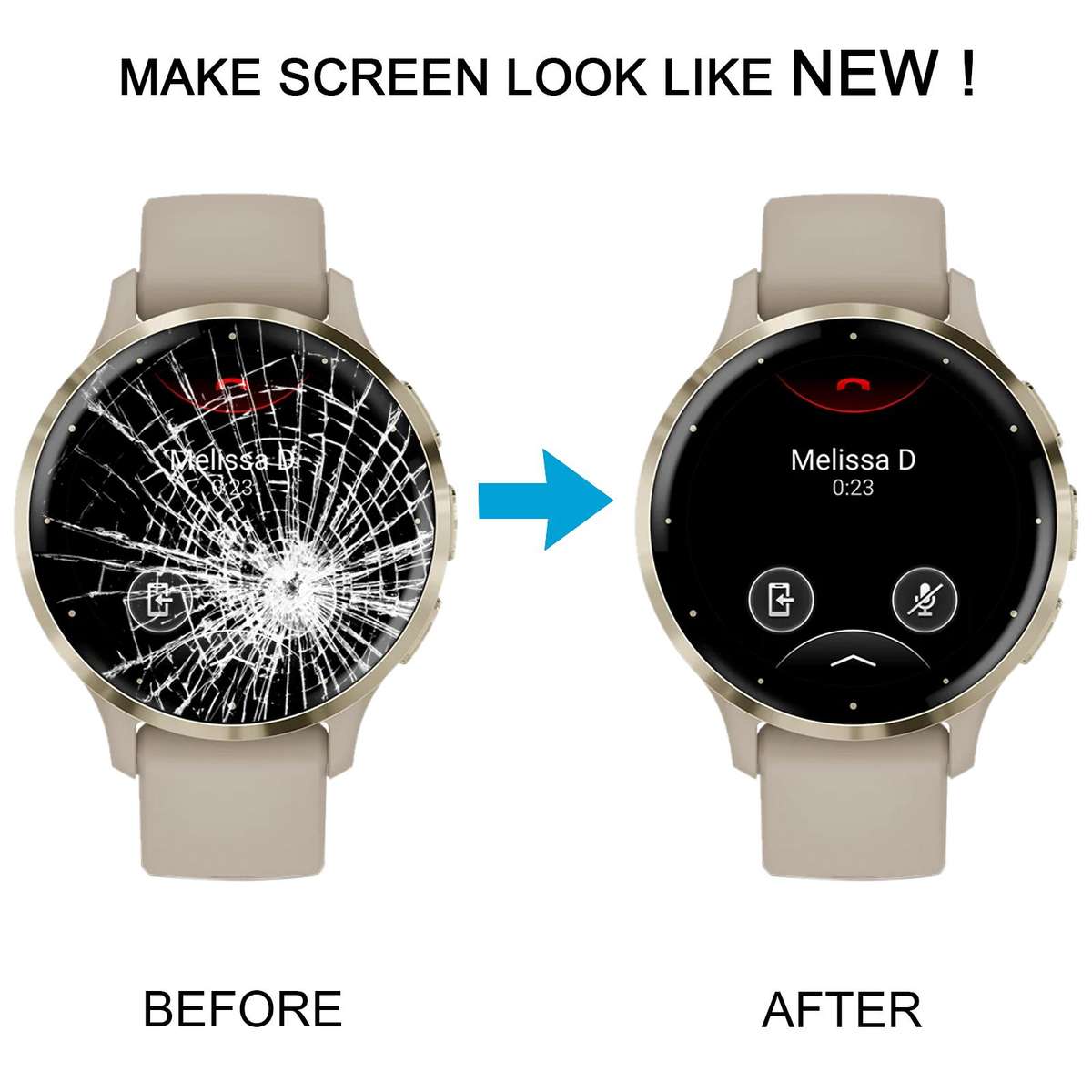 For Garmin Venu 3s Original LCD Screen with Digitizer Full Assembly (Gold)